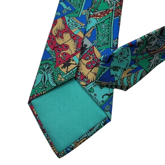 HERMÈS 7286 MA Rare Green/Blue Heraldry Silk LUXURY Tie FRANCE - Picture 5 of 5
